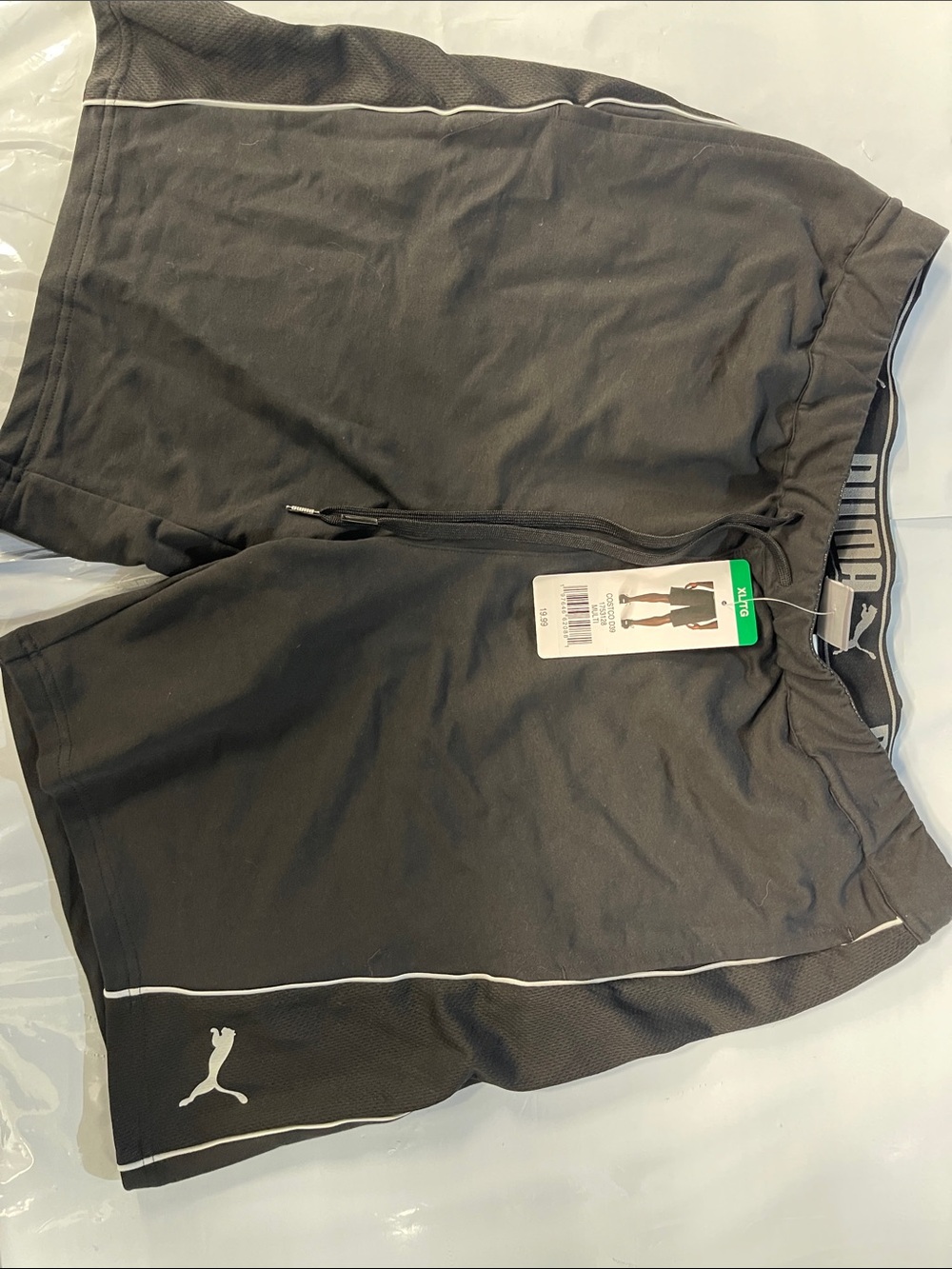 Puma Men's Black Athletic Shorts with Contrast Piping